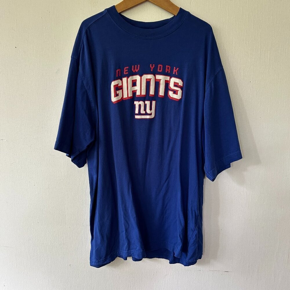 New York Giants T-shirt Mens Large Blue Short Sleeve Football NFL‎ Reebok